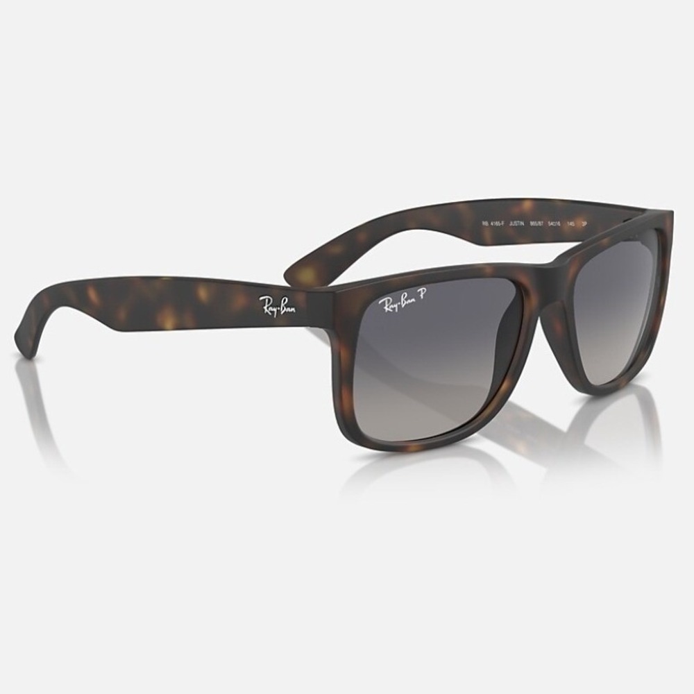 Ray-Ban Justin RB4165-F 865/T7 Tortoise Polarized Grey Gradient Sunglasses 54mm